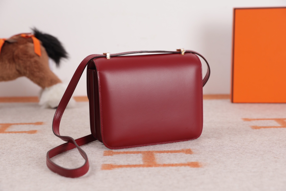 에르메스 콘스탄스18 보르도 레드 금장